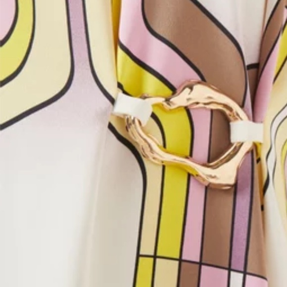 Marella 365 By Max Mara Scorza Sleeveless Geo Print Midi Dress Gold Tone Decor 4 - Picture 13 of 16